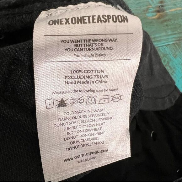 One Teaspoon Grey Black High Waist Freebird Skinny Jeans Size 31 - Picture 15 of 16